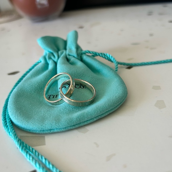 Tiffany & Co. Silver Rings with Turquoise Pouch